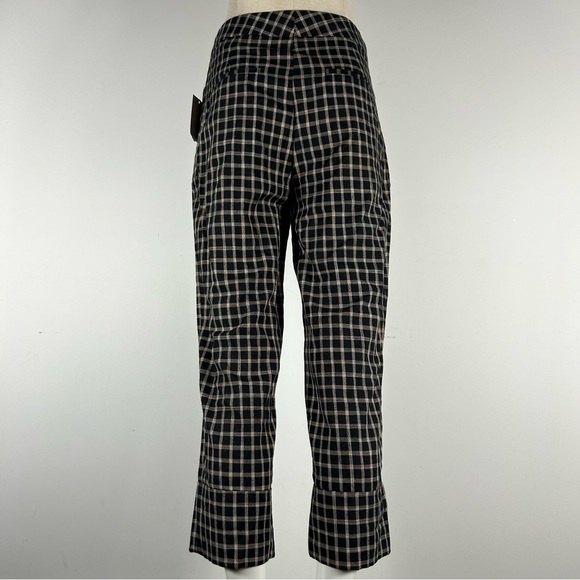 💕 NWT Zara Black and Tan Checkered Pants S - Picture 3 of 11